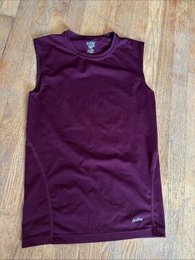 Maroon Sleeveless Athletic Tank Top